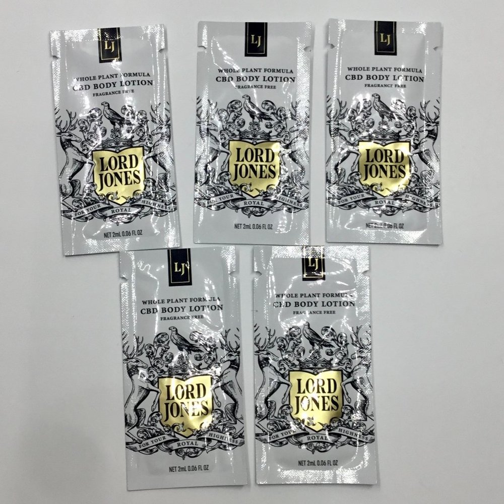 X5 NIP Lord Jones Body Lotion - Whole Plant Formula - Mini Sample 2mL each